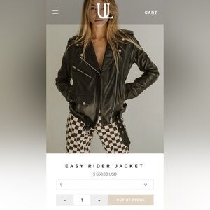 Understated Leather - Easy Rider Jacket - Size Small